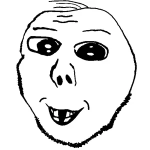 gapejak, david, wholesome soyjak, baby, deformed, hair, happy, monochrome, smile, soyjak