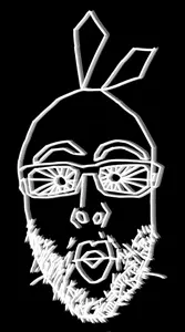 nojak, black background, looking at you, playstation, vib ribbon, video game