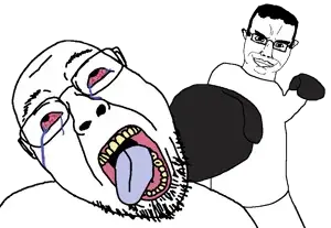 bernd, chudjak, chud's hitman, bloodshot eyes, boxing, boxing glove, crying, fight, glasses, punch