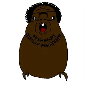 budgiejak, africa, afro, black skin, hair, nigger, shitskin, stubble, teeth, white background