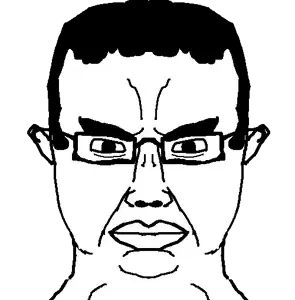 chudjak, chudjak front, chud, looking at you, mirrored, transparent background
