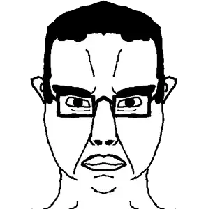 chudjak, chudjak front, chud, looking at you, mirrored, transparent background