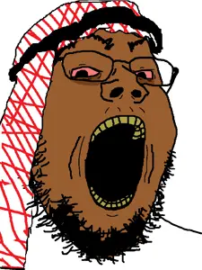 gapejak, angry, arab, brown skin, evil, hairy, islam, keffiyeh, red eyes, religion