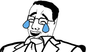 chudjak, chud, clothes, crying, laughing, laughing emoji, suit, suit and tie, tear, transparent background