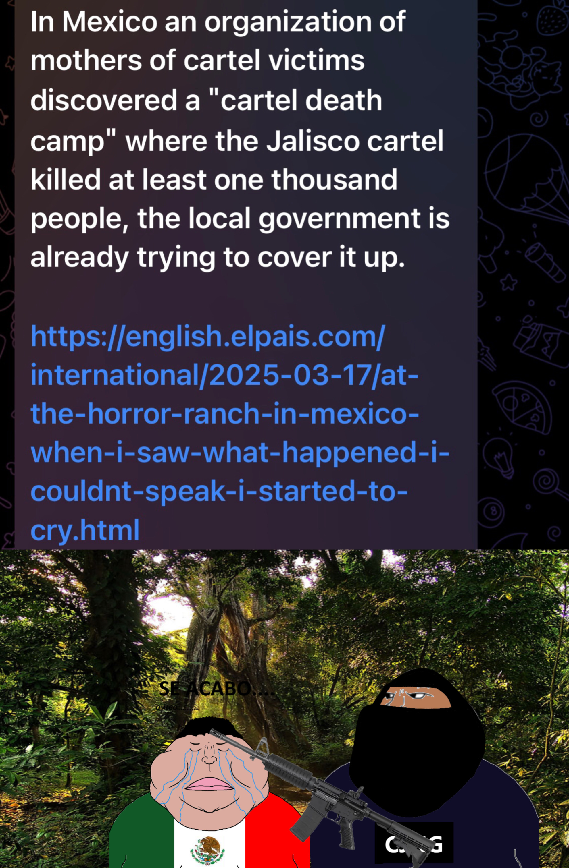 meximutt, its over, ar-15, assault rifle, at gunpoint, balaclava, brown skin, cartel, chin, cjng