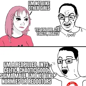 chudjak, eric butts, thing japanese, /pol/, chud, comic, female, impact (font), nazism, soyjak