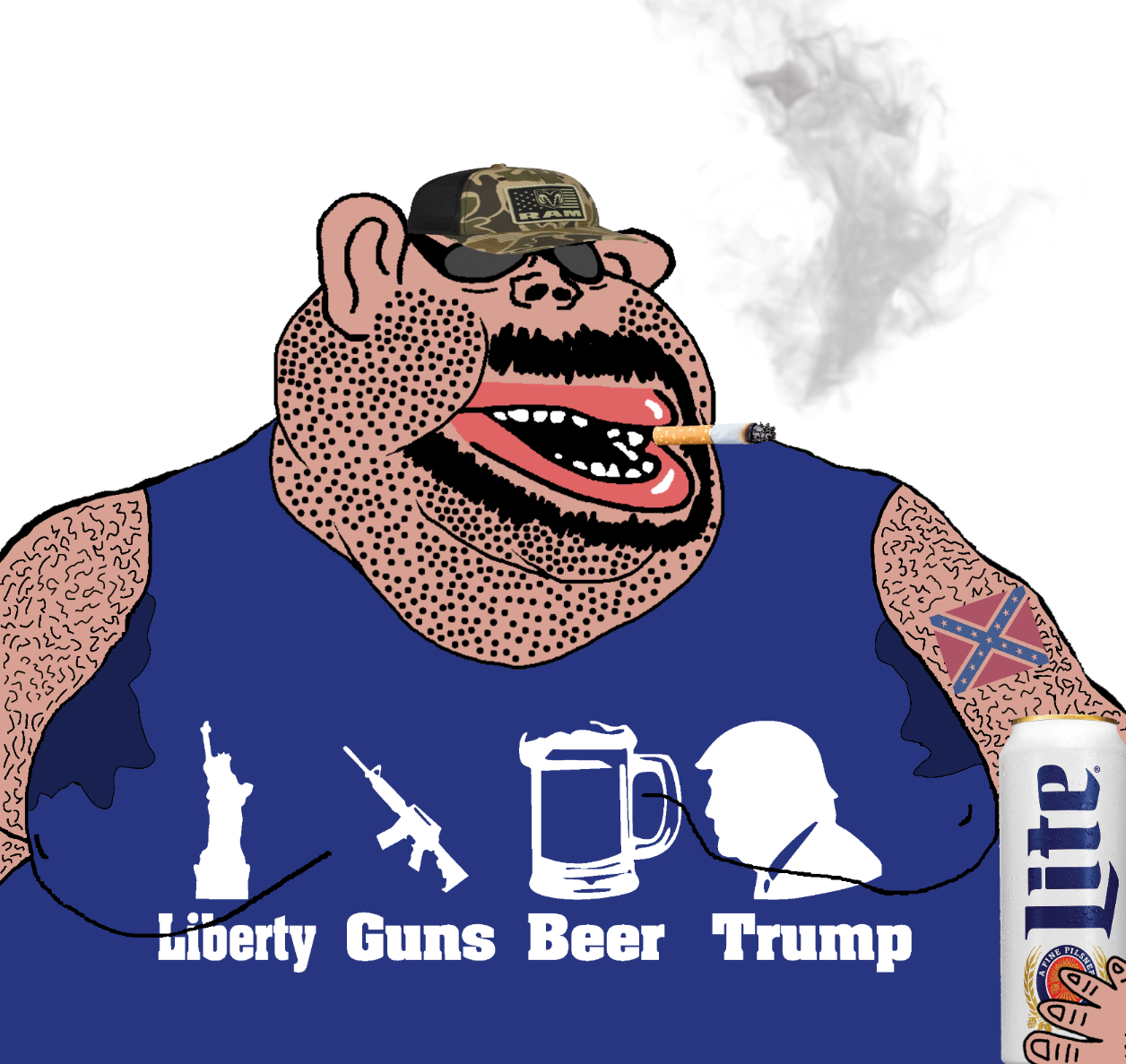 donald trump, impish soyak ears, meximutt, impish amerimutt, meximerican, amerimutt, alcohol, beard, beer, brown skin