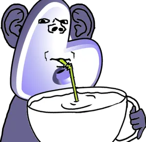 impish soyak ears, impdrink, /g/, 4chan, cup, drinking, drinking straw, ear, gentoo, holding object