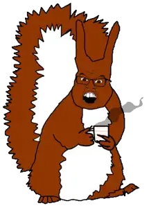 feraljak, feralsquirrel, squirreljak, animaljaks, animal, cup, drink, nigga thats nuts, squirrel