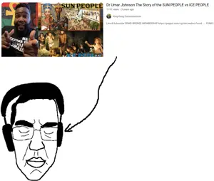 sectionalism, chudjak, arrow, closed eyes, dr. umar johnson, glasses, hair, headphones, text, youtube