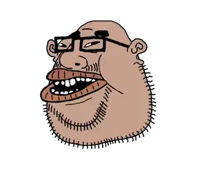 impish soyak ears, meximutt, pajeetjak, canuckmutt, impish amerimutt, bald, beard, black sclera, brown skin, buck teeth