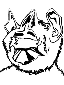 gapejak, impish soyak ears, wholesome soyjak, aliased, clenched teeth, deformed, liquify tool, smile, soyjak, stubble