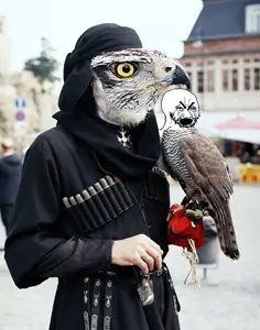 cryboy soyjak, animal, bird, clothes, coat, crying, headswap, hood, incomprehensible woahjack, ring