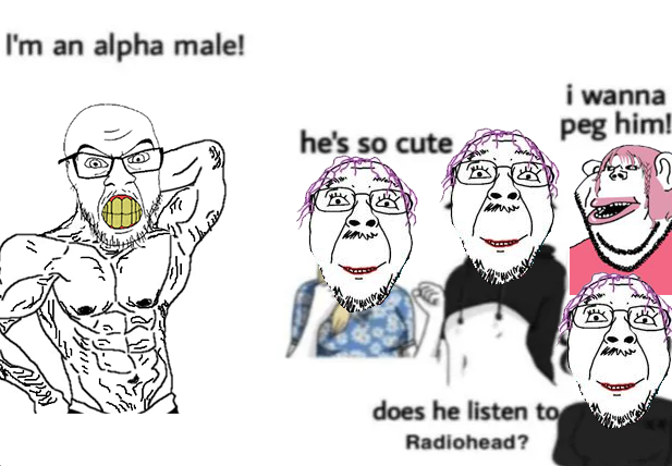 daddy's girl wojak, doomer girl wojak, wojak, bernd, feraljak, impish soyak ears, impish amerimutt, amerimutt, 5soyjaks, angry