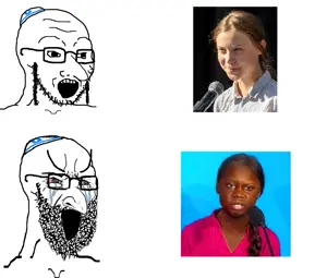 soyak, beard, climate change, clothes, crying, glasses, hat, judaism, kippah, open mouth