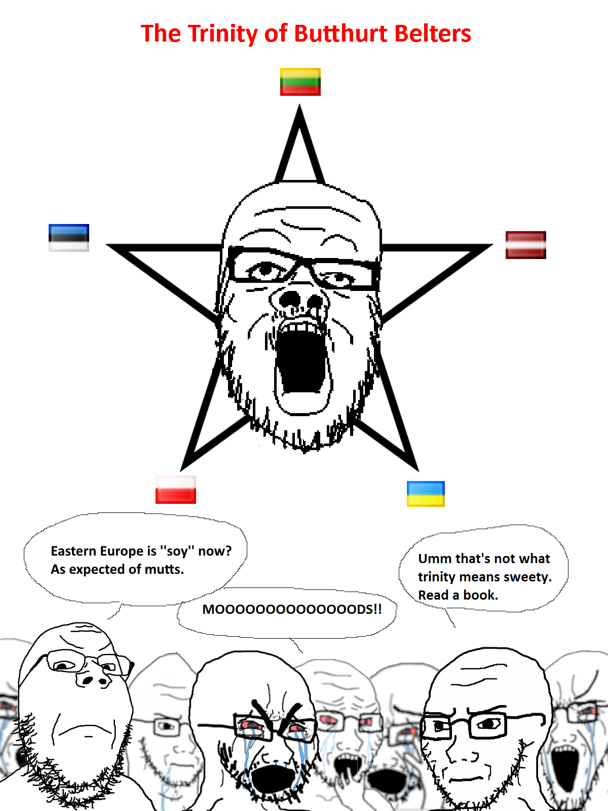 a24 slowburn soyjak, cryboy soyjak, gapejak, soyak, angry, bloodshot eyes, brainlet, butthurt belt, closed mouth, crying