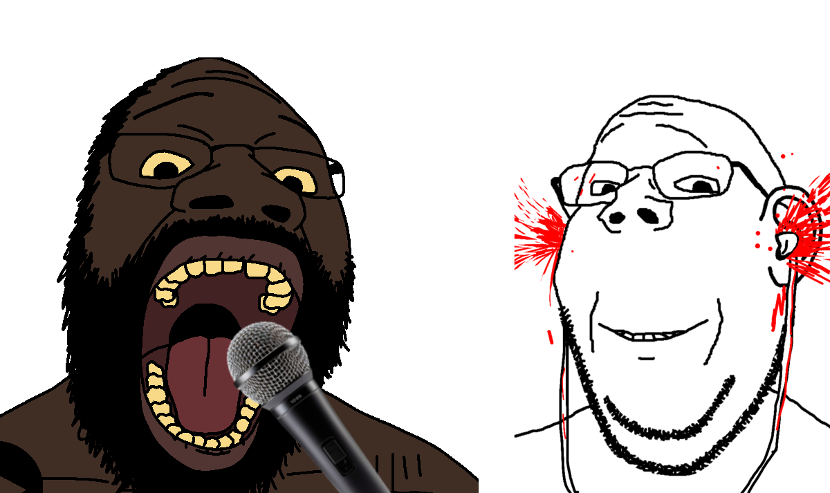 gapejak, goopjak, wholesome soyjak, beard, black skin, blood, death grips, ear, earbleed, earbuds