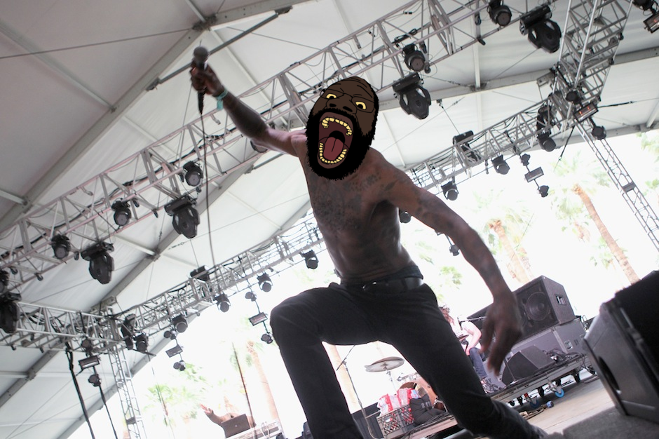 goopjak, arm, beard, black skin, body, concert, death grips, edit, glasses, hands