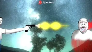 bernd, chudjak, animated, gun, irl background, nature, neffex, open mouth, shadow, song