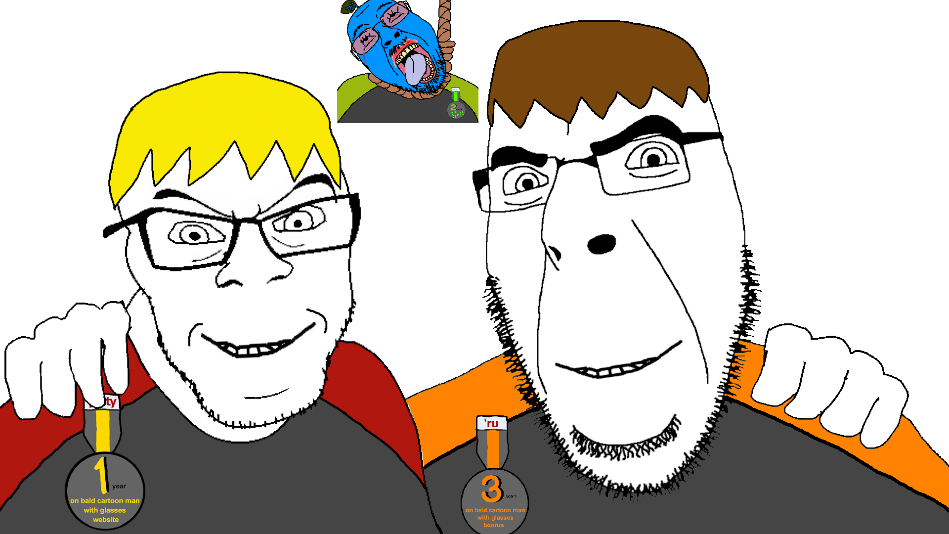 dan, nate higgers, bernd, feraljak, natejak, no more brother wars, 3soyjaks, ack, award, blonde hair