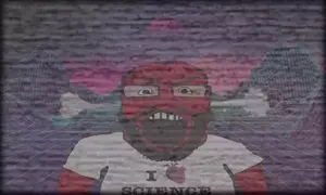 markiplier soyjak, science lover, angry, animated, arm, beard, clothes, glasses, heart, open mouth