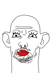 beautiful tranny nigger, ear, lips, lipstick, looking at you, mustache, nuvariant, red lips, stubble, white background