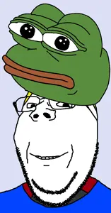 xjanny, nate higgers, pepe, gapejak, wholesome soyjak, natejak, amphibian, animal, blonde hair, clothes