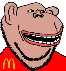 impish soyak ears, impish amerimutt, mcdonalds, red shirt, smile