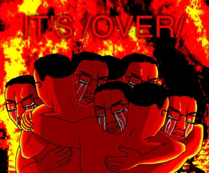 chudjak, crying, fire, hell, hug