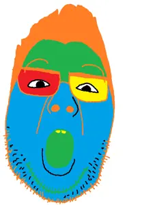 cadojak, colorjak, glasses, hair, soyjak, stubble