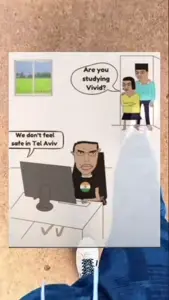 chudjak, chudjak front, 3soyjaks, animated, brown skin, chair, closed mouth, computer, desk, glasses