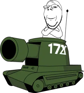 gapejak, antenna, crossed arms, hands, military, numbers, shading, tank, thrembo, torso