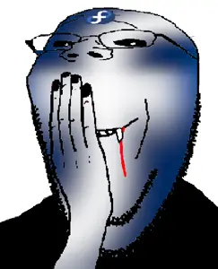 gapejak, wholesome soyjak, /g/, 4chan, blood, clothes, fedora linux, glasses, hands, linux