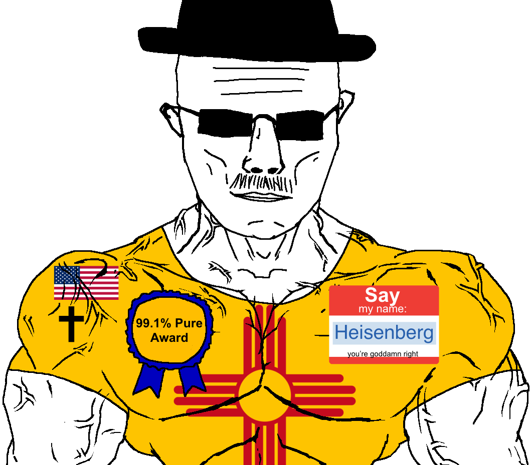 walter white, chudjak, chudjak front, muscular chud, aryan, mexican-american countrywar, a10 eyes, award, buff, christian cross