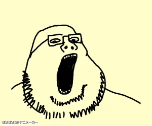 unknown, animated, glasses, oekaki, poyopoyo, pyokopyoko, redraw, soyjak, stubble