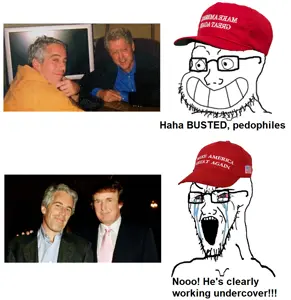 donald trump, jeffrey epstein, soyak, calarts, 2soyjaks, bill clinton, maga, maga hat