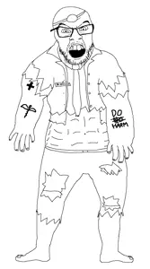 feraljak, arm, barefoot, buff, clothes, cross, doctor, dr. soyowicz, full body, glasses
