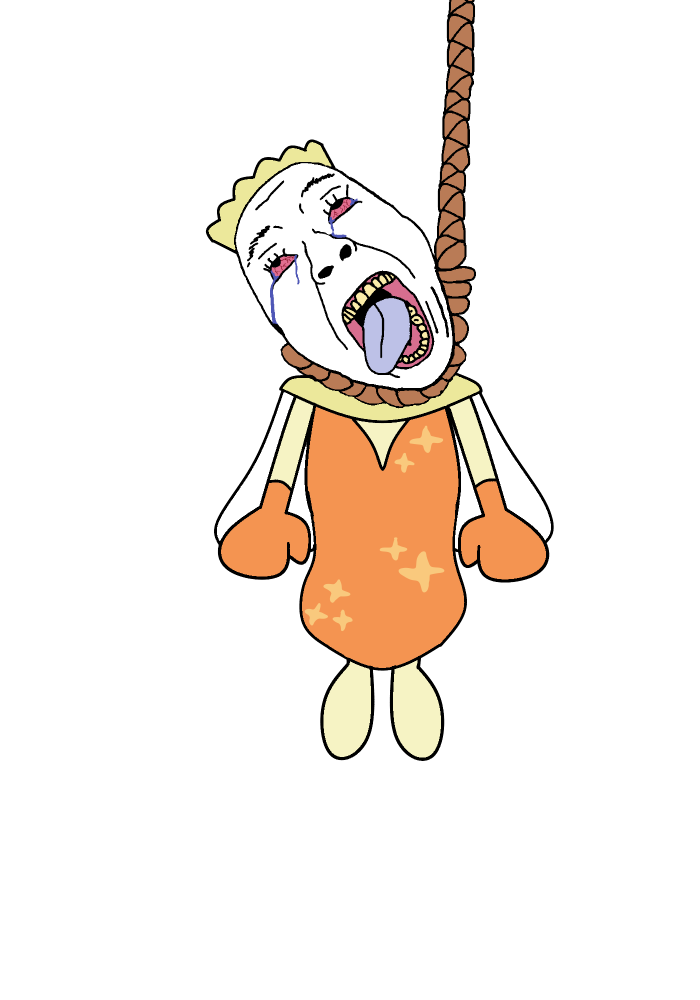 juaco, bernd, hanging troonjak, troonjak, ack, bloodshot eyes, clothes, crying, dress, eyebrows