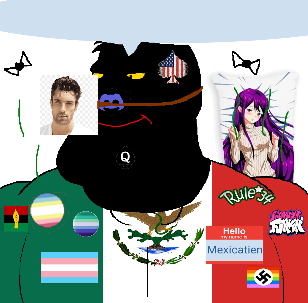 esl fnf pedo, meximutt, mexiaryan, mexican-american countrywar, animal, anime, black skin, body pillow, brimxico, bug