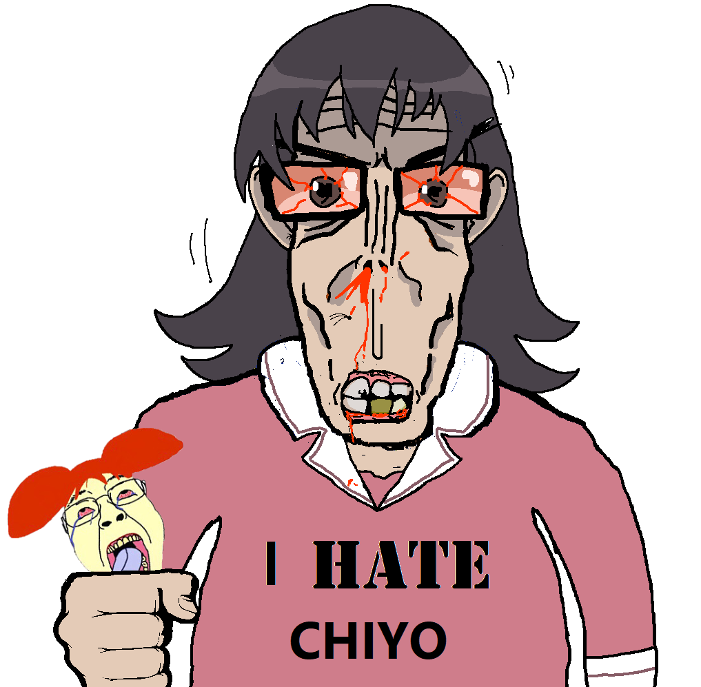 bernd, markiplier soyjak, euromutt, euromutt, angry, anime, anime female, blood, bloodshot eyes, brown eyes