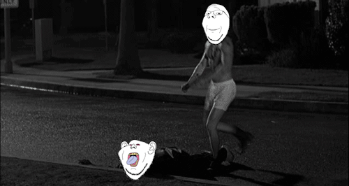 gapejak, impish soyak ears, wholesome soyjak, imp & gape, 2soyjaks, american history x, angry, animated, balding, beard