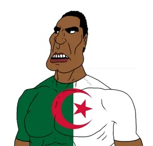 meximutt, mexibrute, algeria, buff, flag, muscles, muscular male, shitskin, white background, algeria