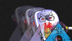 bernd, feraljak, feralrage, /g/, 4chan, arch linux, blood, bloodshot eyes, clenched teeth, gentoo