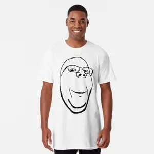 gapejak, wholesome soyjak, arm, clothes, ear, glasses, hair, hands, merchandise, negro