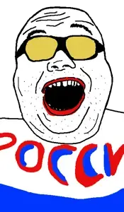 alicia, big z, cyrillic text, glasses, open mouth, russia, soyjak, stubble, sunglasses, text
