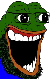pepe, pepejak, amphibian, animal, beard, frog, glasses, no nose, open mouth, soyjak