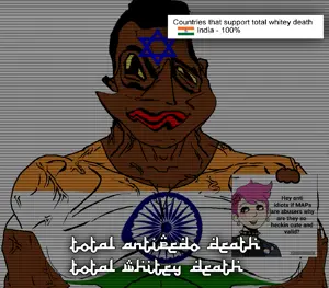 chudjak, chudjak front, muscular chud, slopjak, brown skin, india, looking at you, nigger, pajeet, shitskin