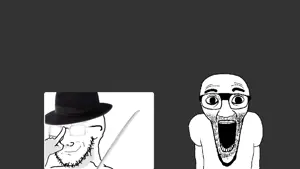 el perro rabioso, soyak, el perro loco, 2soyjaks, animated, clothes, deformed, fedora, glasses, glowing glasses
