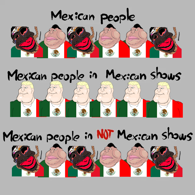 chudjak, meximutt, jartycuck, mexiaryan, patrick, jartycuck, slopjak, black skin, blonde hair, bloodshot eyes
