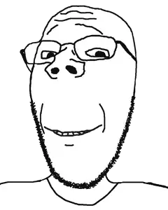 gapejak, gapejak slim, wholesome soyjak, glasses, happy, smile, soyjak, stubble, wholesome